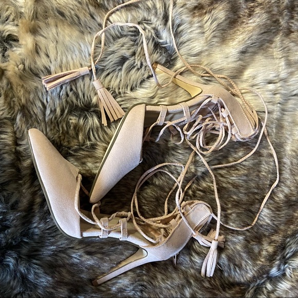 Just Fab Lace Up Heels - Picture 2 of 6